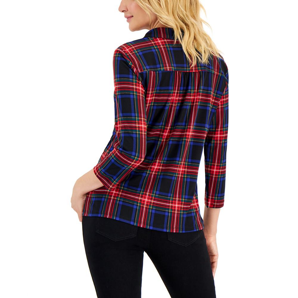 Women's Printed 3/4-Sleeve Top, Created for Macy's商品第2张图片规格展示