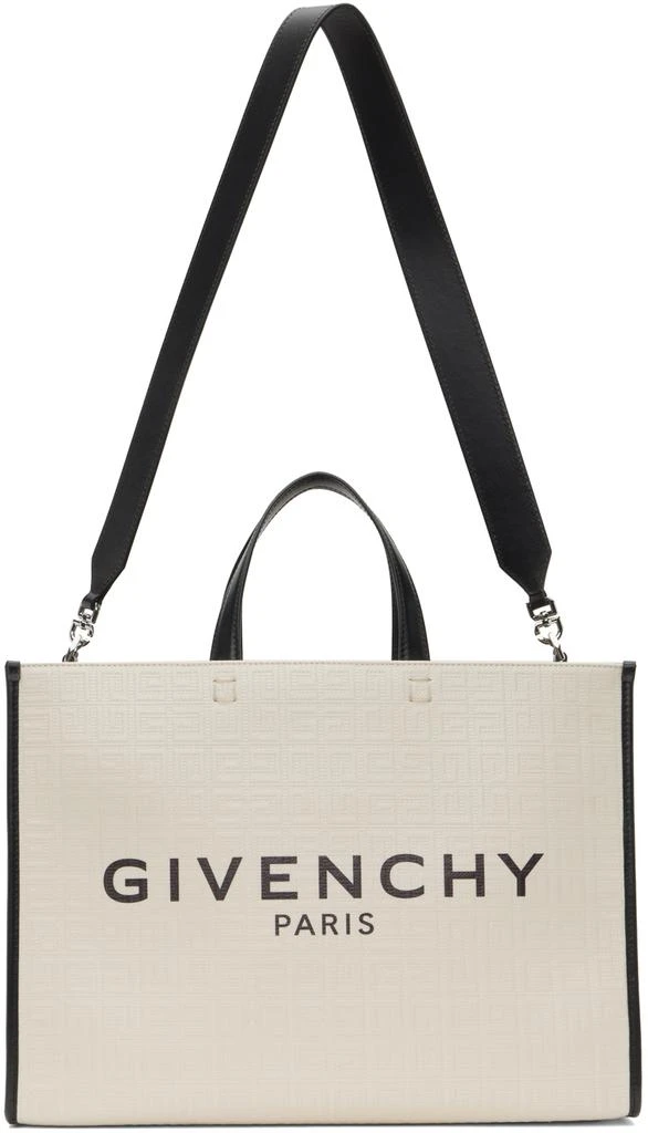 商品Givenchy|Beige & Black Medium 'G' Tote,价格¥8496,第4张图片详细描述