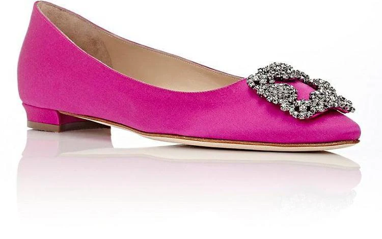 商品Manolo Blahnik|Hangisi Flats花扣平底鞋,价格¥7101,第2张图片详细描述