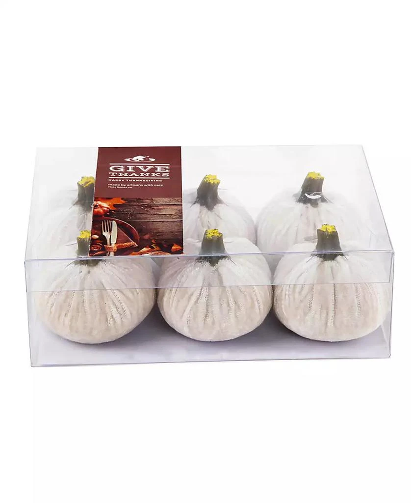 商品Flora Bunda|Colorful Velvet-Textured Pumpkins in Box 6 Piece Set,价格¥297,第1张图片