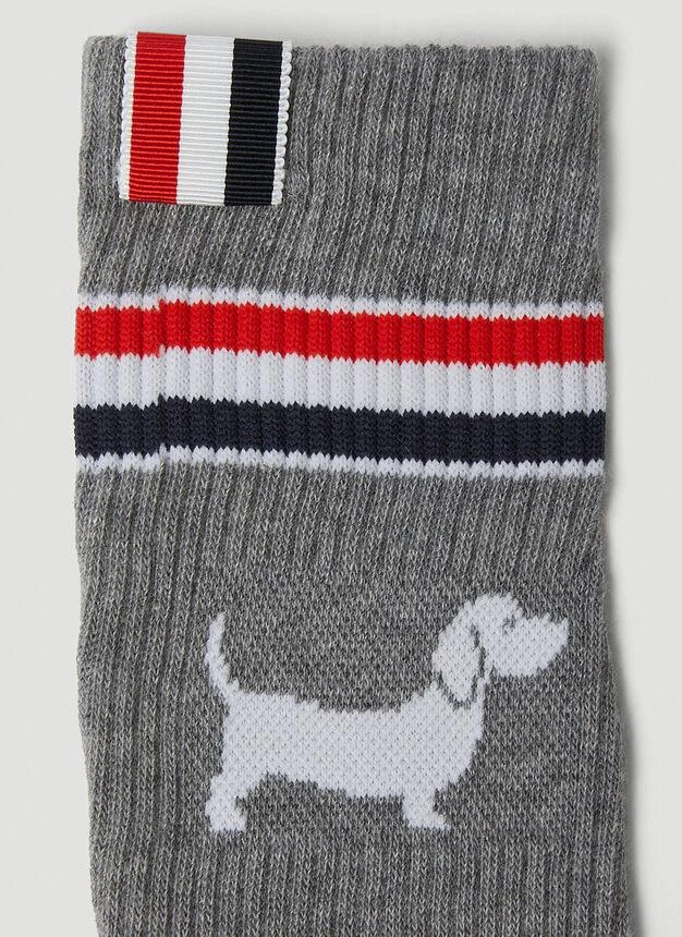 商品Thom Browne|Hector Mid Calf Socks in Grey,价格¥596,第4张图片详细描述