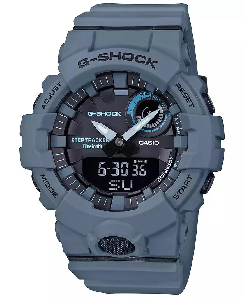 商品G-Shock|Men's Analog Digital Step Tracker Gray-Blue Resin Strap Watch 48.6mm表,价格¥985,第1张图片