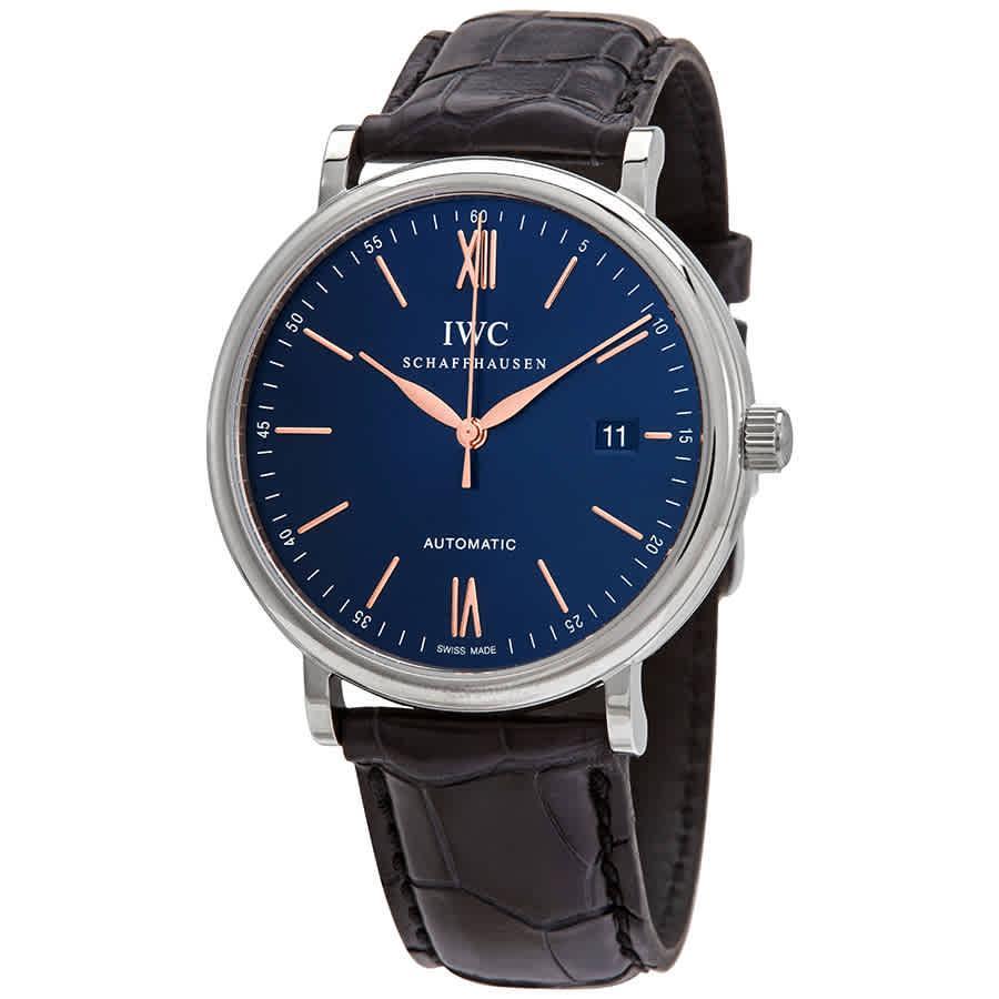 商品IWC Schaffhausen|Portofino Automatic Blue Dial Mens Watch IW356523,价格¥29640,第1张图片