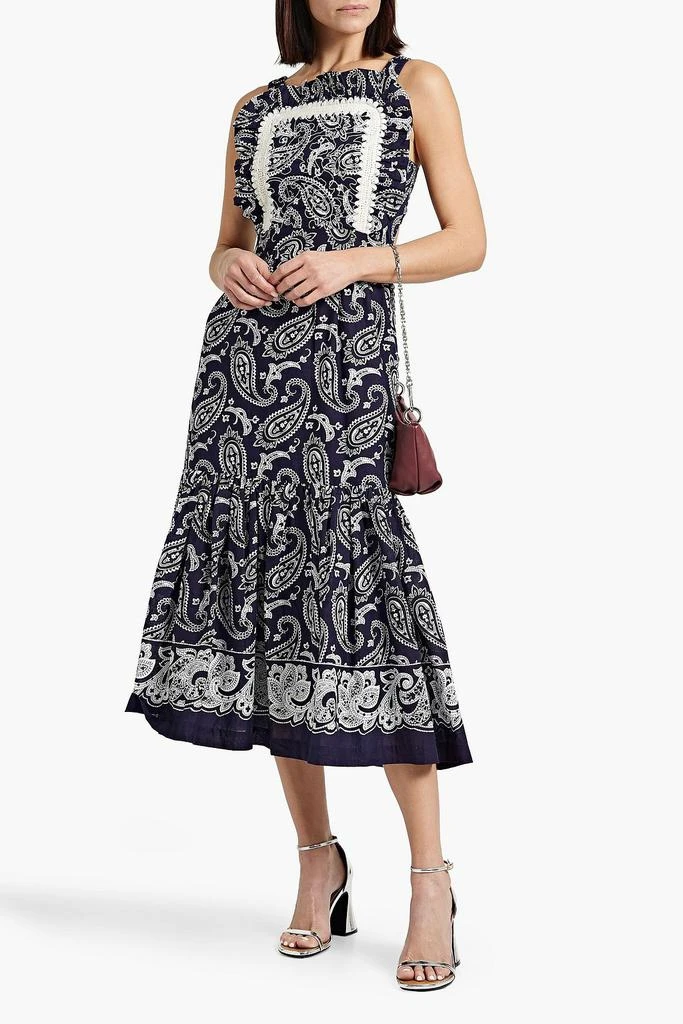 商品Sea|Theodora ruffled paisley-print cotton midi dress,价格¥1312,第2张图片详细描述