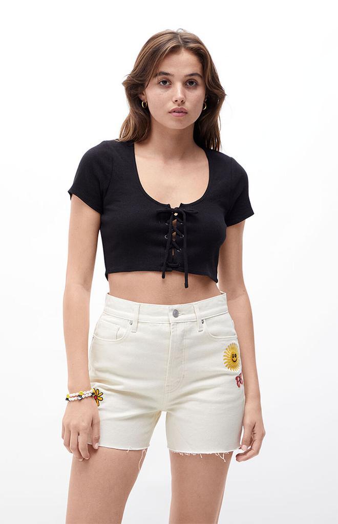 商品PacSun|Embroidered Girlfriend Denim Shorts,价格¥165,第1张图片