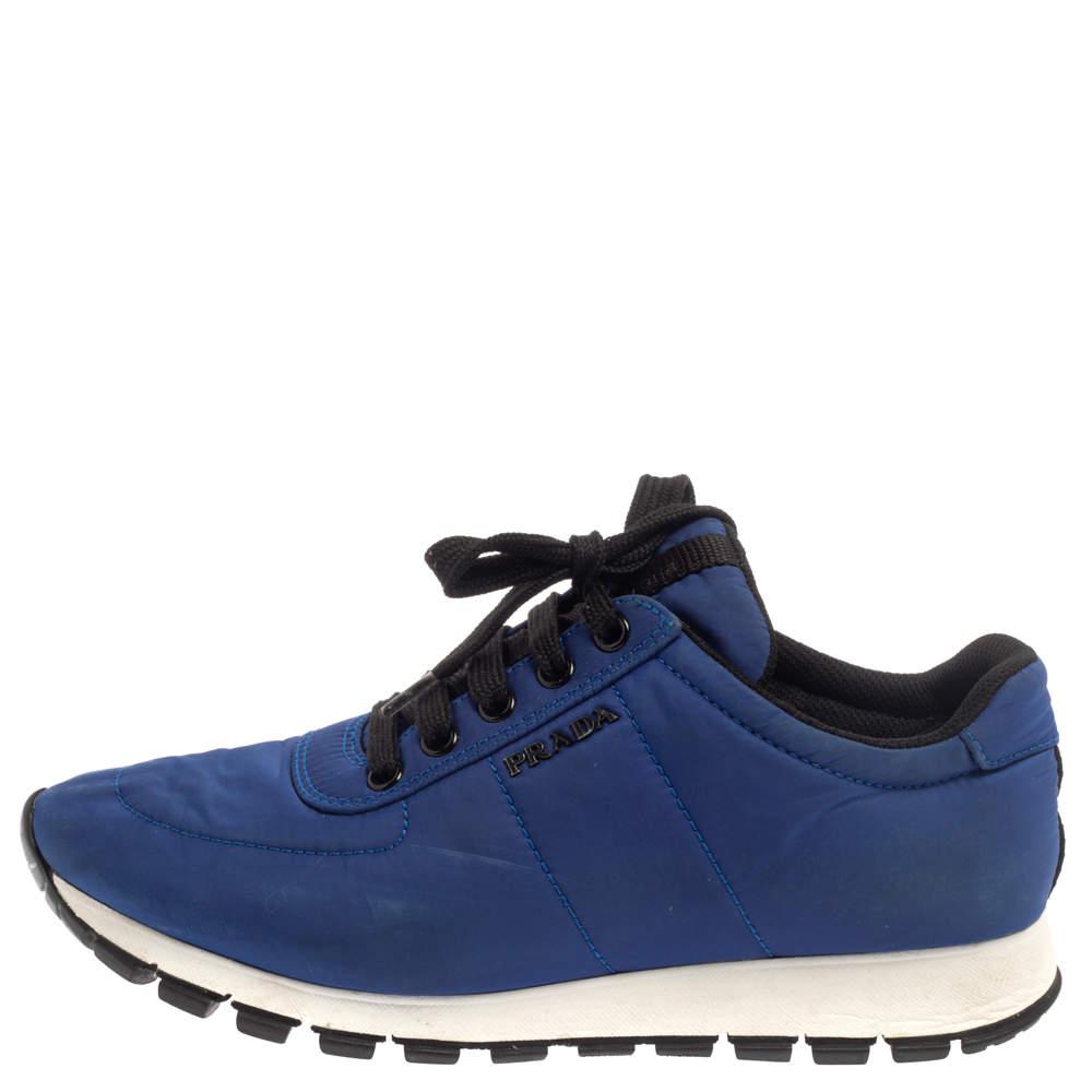 Prada Sport Blue Nylon Low Top Sneakers Size 37.5商品第2张图片规格展示