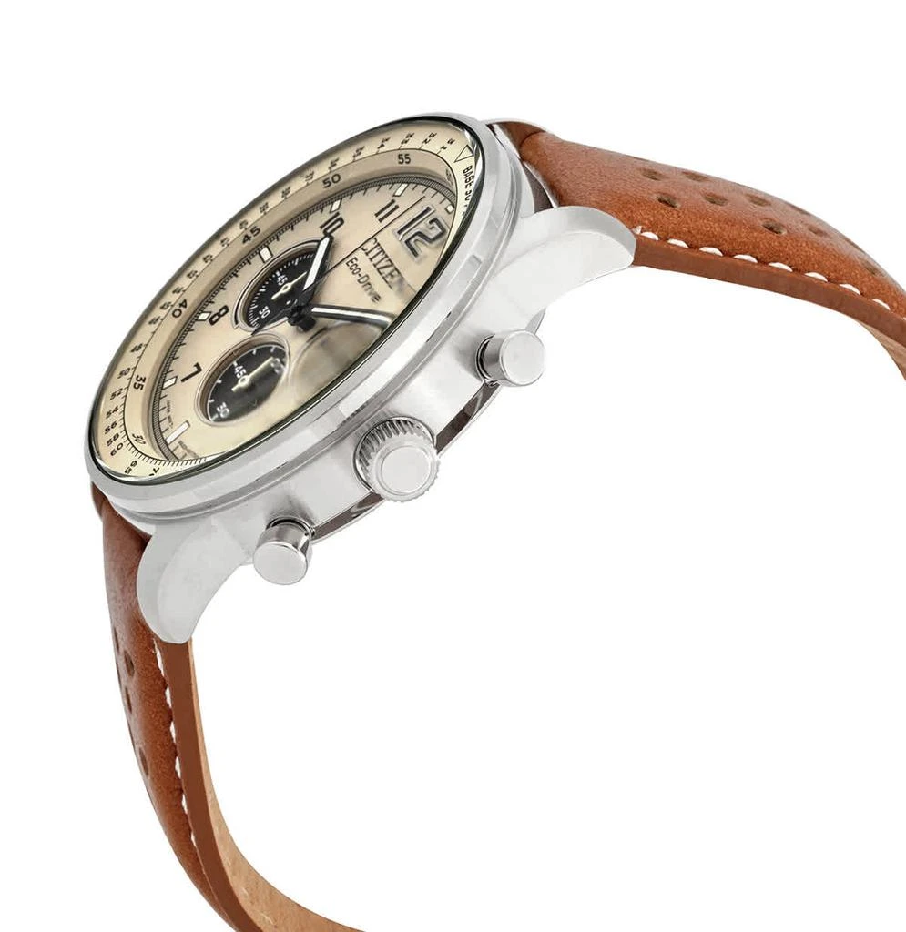 商品Citizen|Eco-Drive Chronograph Beige Dial Brown Leather Men's Watch CA4500-16X,价格¥1162,第2张图片详细描述