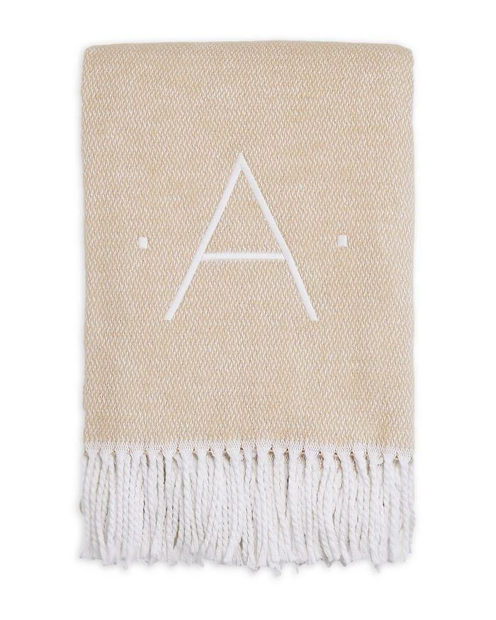 商品Matouk|Pezzo Monogrammed Fringe Throw Blanket,价格¥655,第1张图片