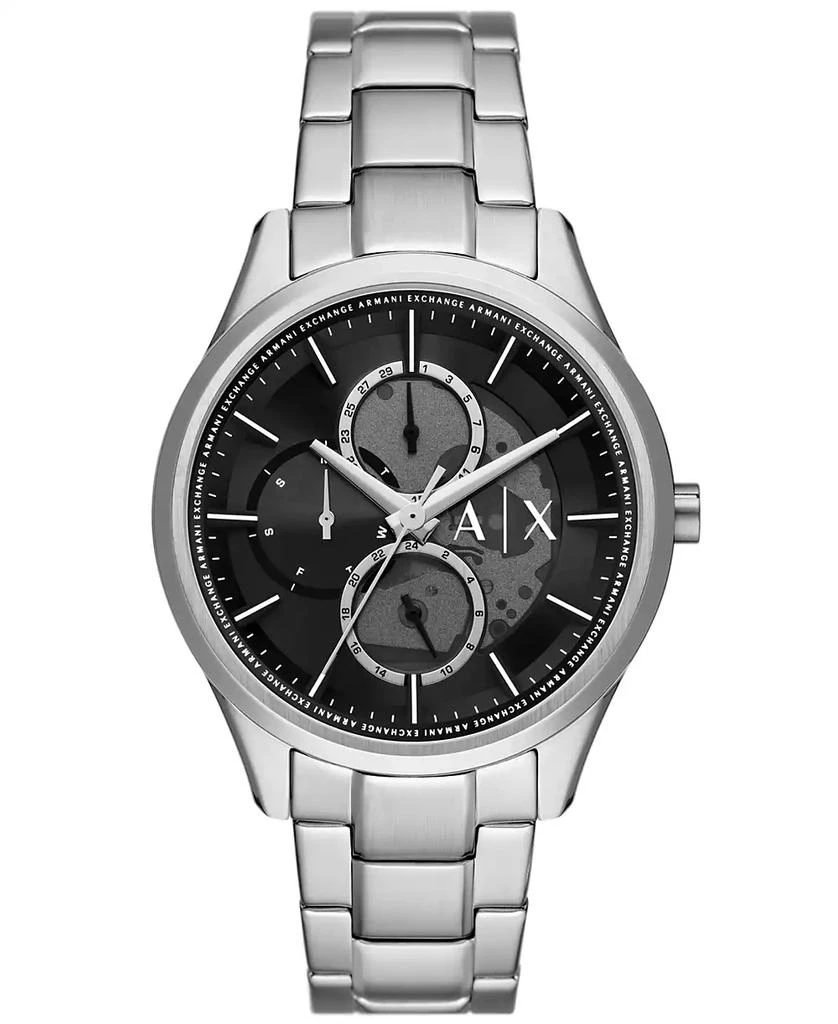 商品Armani Exchange|Men's Dante Multifunction Silver-Tone Stainless Steel Watch 42mm,价格¥1271,第1张图片