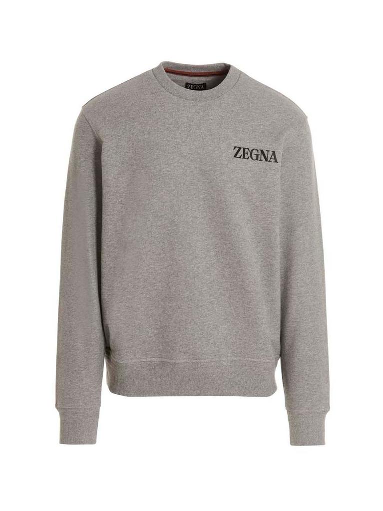 Ermenegildo Zegna Logo-Printed Crewneck Sweatshirt商品第1张图片规格展示