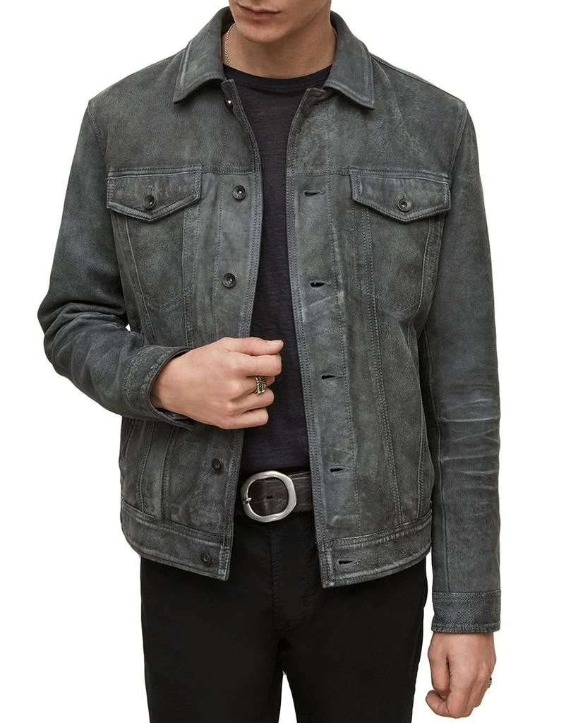 商品John Varvatos|Andrew Slim Fit Leather Trucker Jacket,价格¥5238,第1张图片