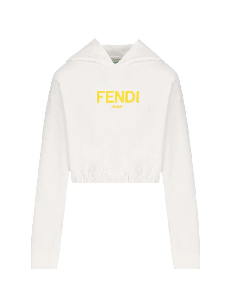 商品Fendi|Fendi Kids Logo Printed Cropped Hoodie,价格¥1182-¥1517,第1张图片