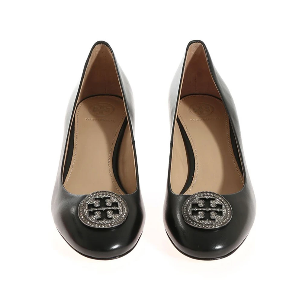 Tory Burch 汤丽柏琦 女士黑色皮革高跟鞋 46258-001 商品