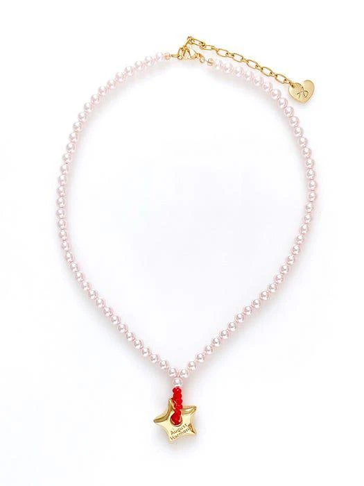 商品August Harmony|Good Vibe Star Pearl Necklace_Red,价格¥662,第2张图片详细描述
