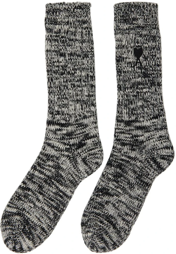 商品AMI|White & Black Ami de Cœur Socks,价格¥180,第2张图片详细描述