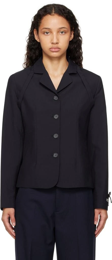 商品Sandy Liang|Navy Biscuit Blazer,价格¥5225,第1张图片