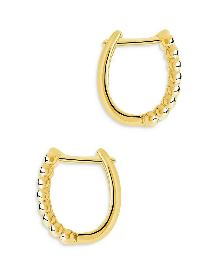 商品Sterling Forever|Ellerie Pavé Hoop Earrings in 14K Gold Plated,价格¥276,第3张图片详细描述