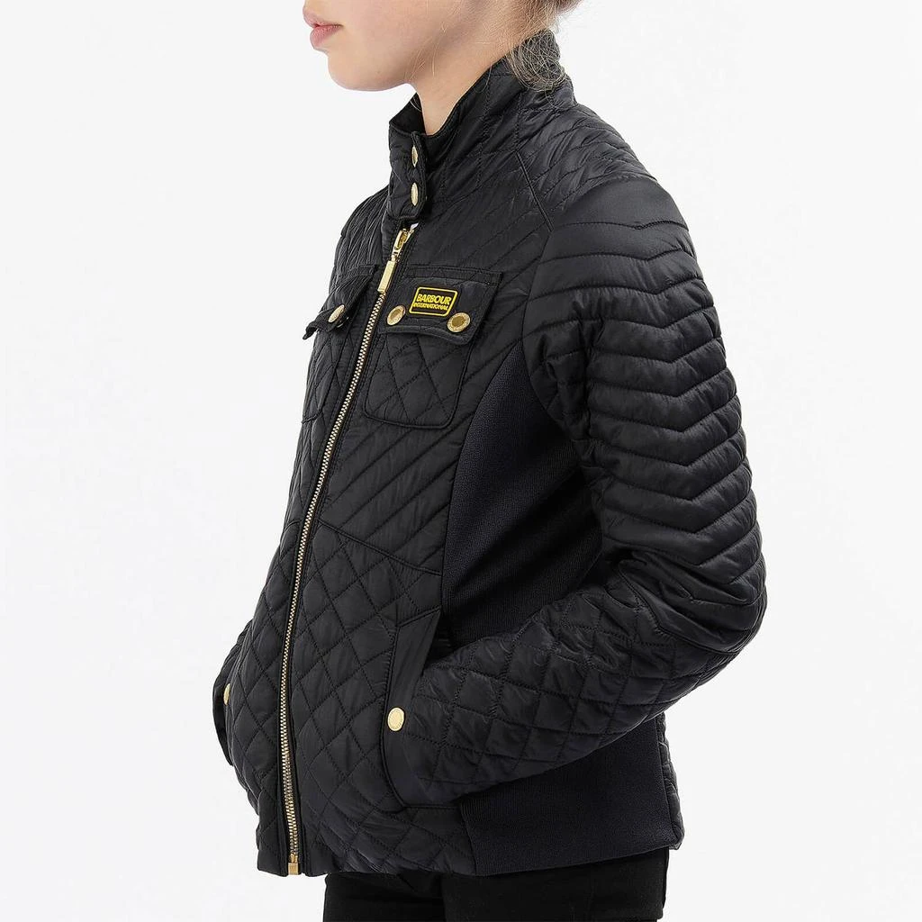 商品Barbour|Barbour International Girls' Enduro Morgan Quilt Jacket - Black,价格¥311,第1张图片