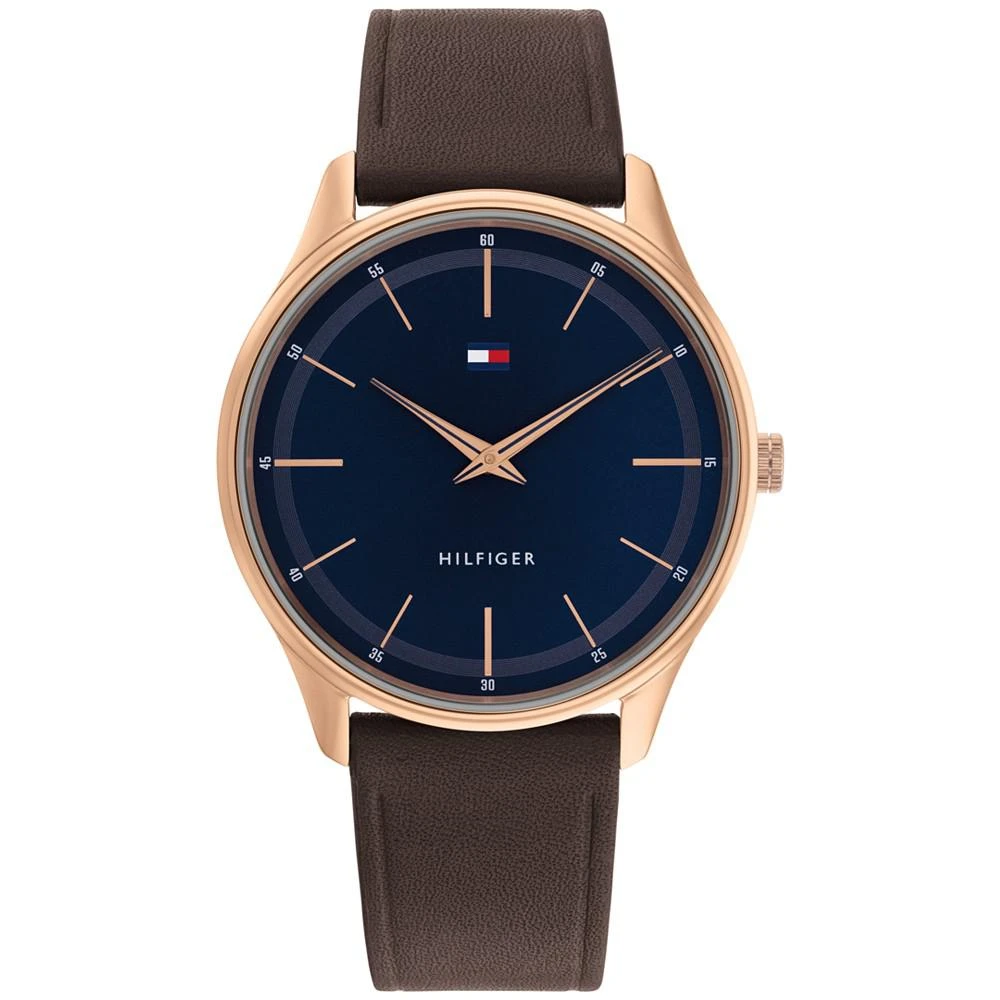 商品Tommy Hilfiger|Men's Brown Leather Strap Watch 40mm,价格¥813,第1张图片