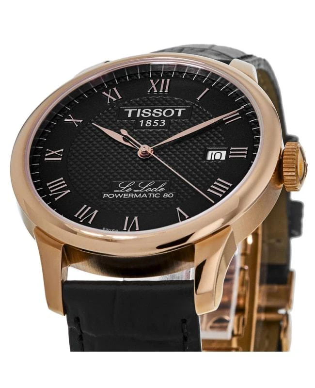 商品Tissot|Tissot Le Locle Powermatic 80 Black Dial Black Leather Strap Men's Watch T006.407.36.053.00,价格¥4124,第2张图片详细描述