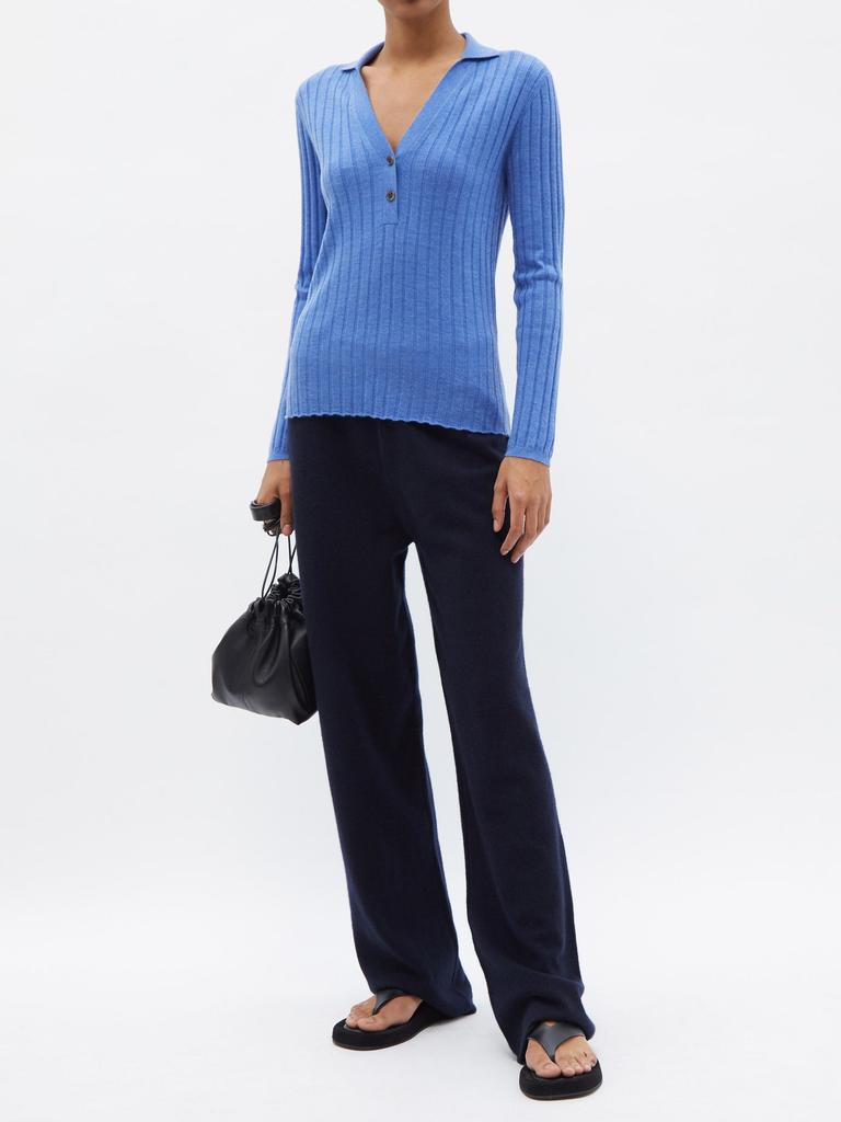 Faya rib-knitted cashmere polo sweater商品第2张图片规格展示