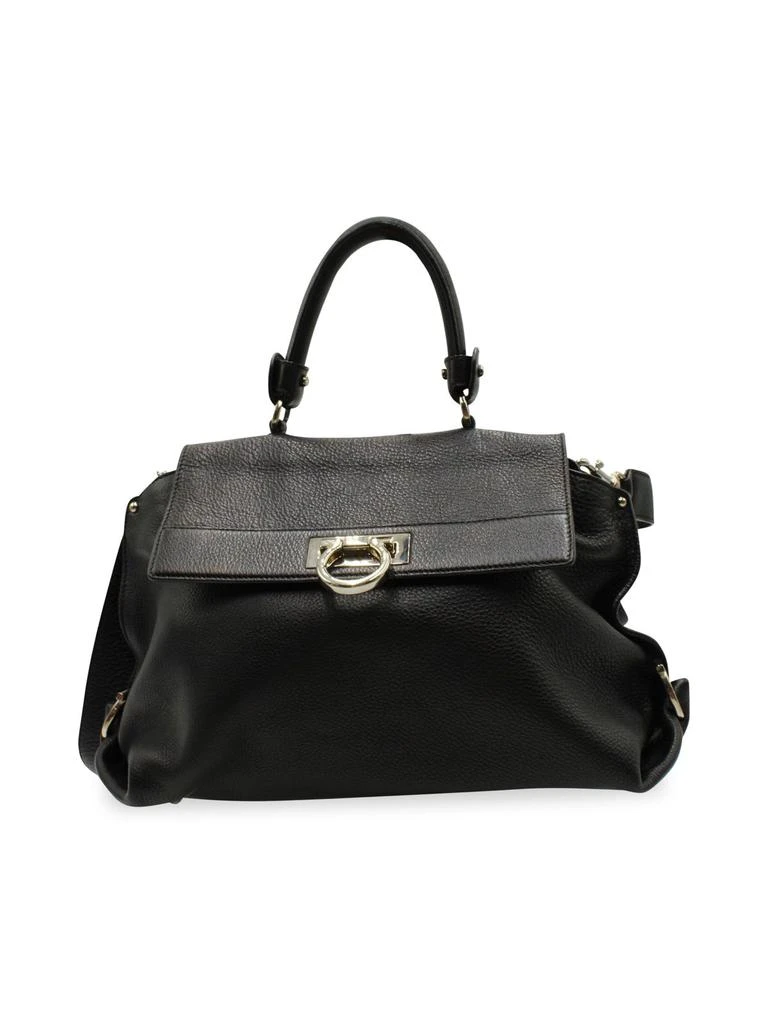 商品[二手商品] Salvatore Ferragamo|Salvatore Ferragamo Sofia Satchel Bag With Gancini Closure In Black Calfskin Leather,价格¥7277,第1张图片