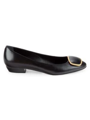 商品Roger Vivier|Vertigo Leather Ballet Flats,价格¥1229,第1张图片