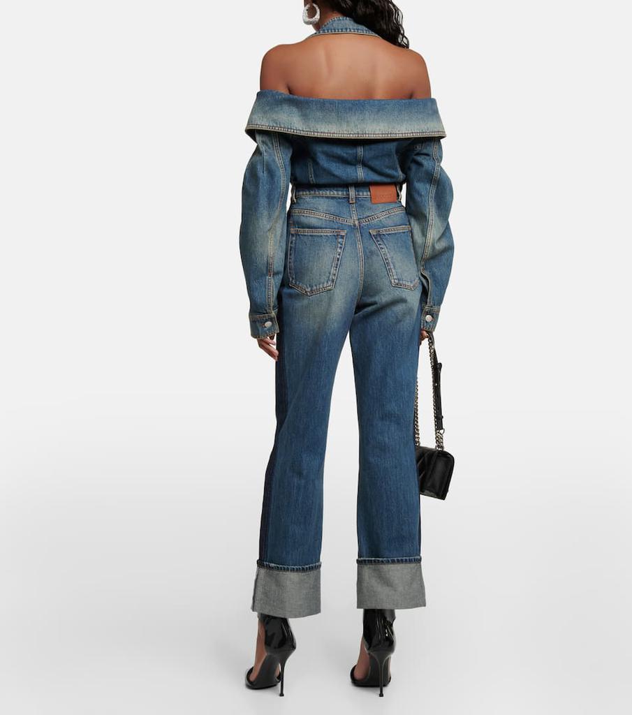 商品Alexander McQueen|High-waist straight-leg cropped jeans,价格¥6912,第5张图片详细描述