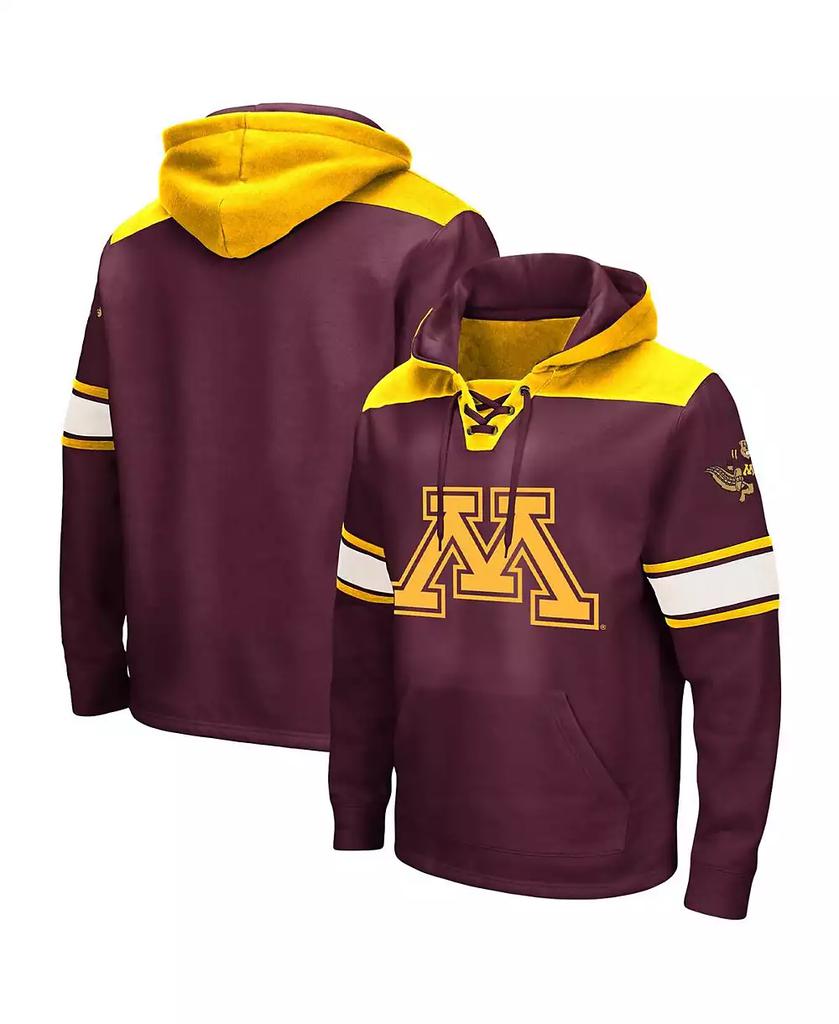 Men's Maroon Minnesota Golden Gophers Big and Tall Hockey Lace-Up Pullover Hoodie image 2