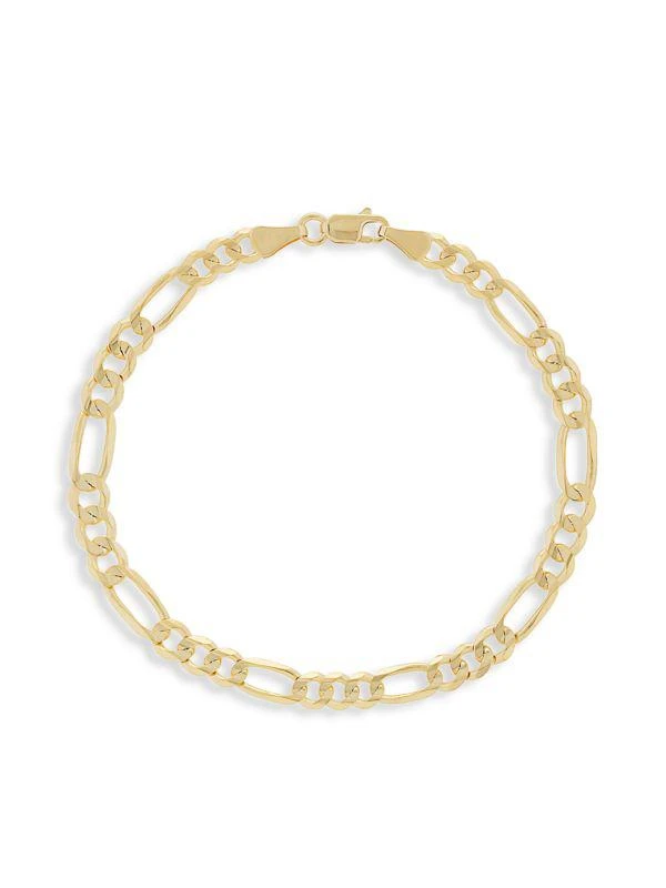 商品Saks Fifth Avenue|14K Yellow Gold Concave Figaro Link Bracelet/4.75MM,价格¥6850,第1张图片