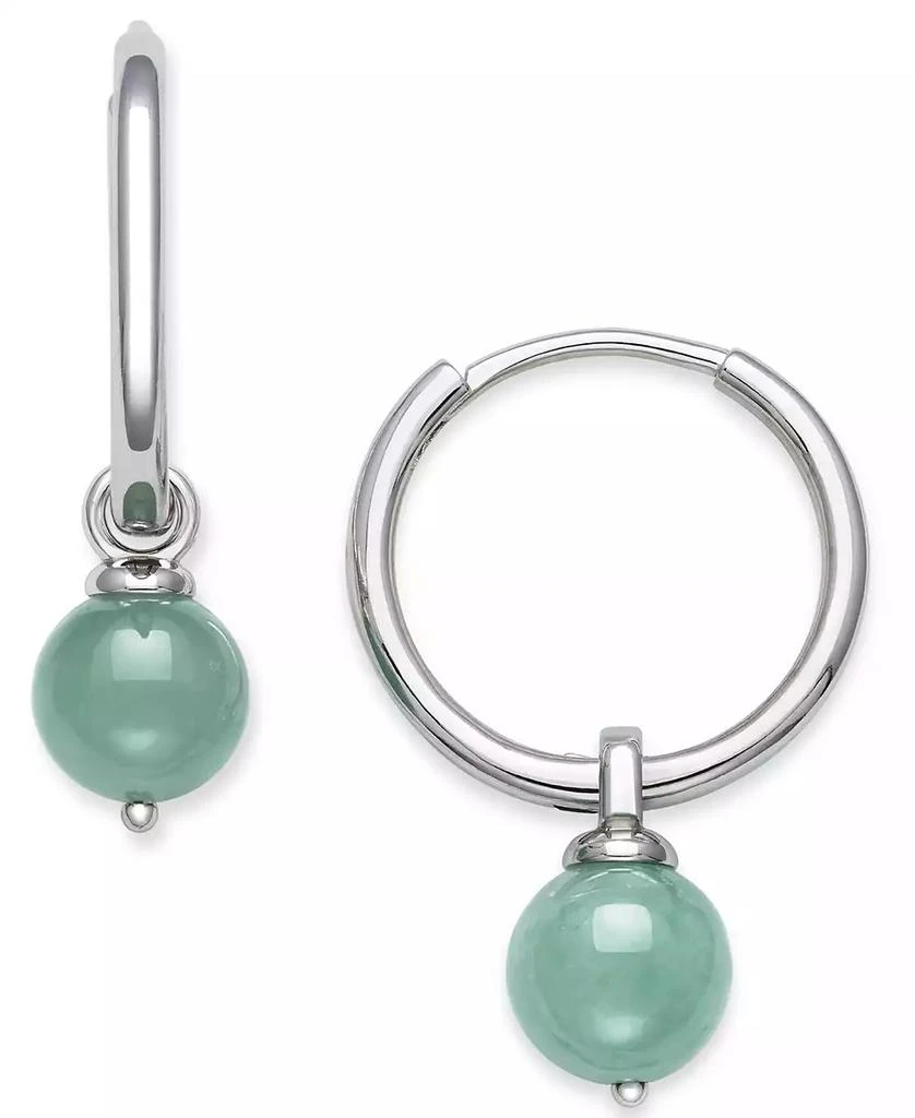 商品Macy's|Dyed Jade Dangle Hoop Earrings in Sterling Silver,价格¥234,第1张图片