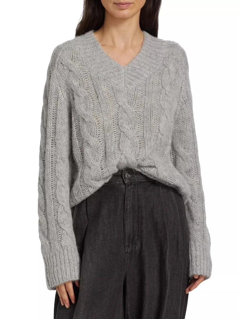 商品Michael Kors|Alpaca-Blend Cable-Knit V-Neck Sweater,价格¥1727,第3张图片详细描述