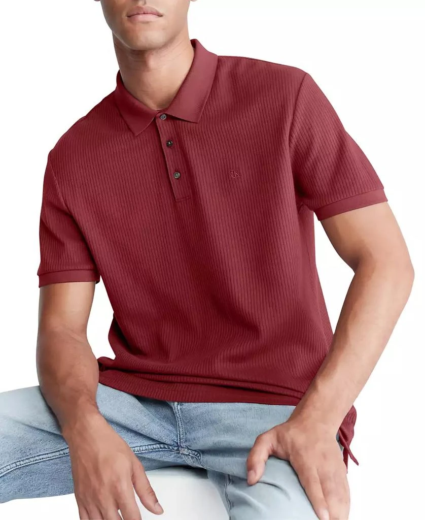 商品Calvin Klein|Men's Regular-Fit Drop-Needle Polo,价格¥256,第3张图片详细描述