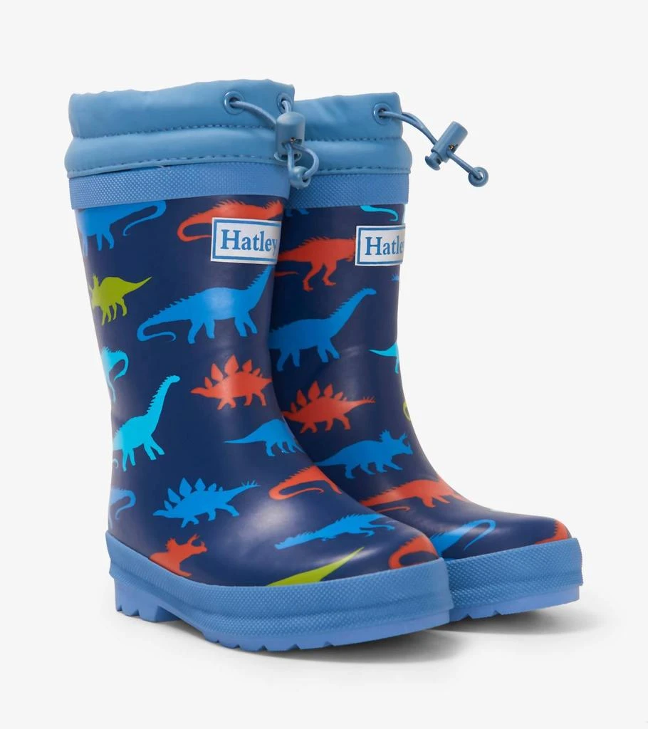 商品Hatley|Boy's Dino Silhouettes Sherpa Lined Rain Boots In Solstice,价格¥865,第1张图片