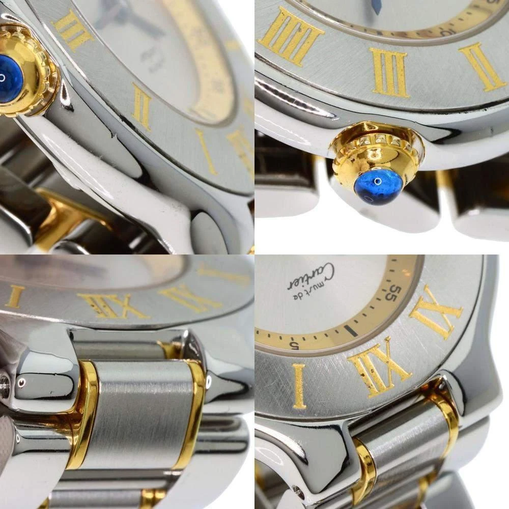 Cartier Silver Gold Plated Stainless Steel Must 21 W10073R6 Women's Wristwatch 28 mm 商品