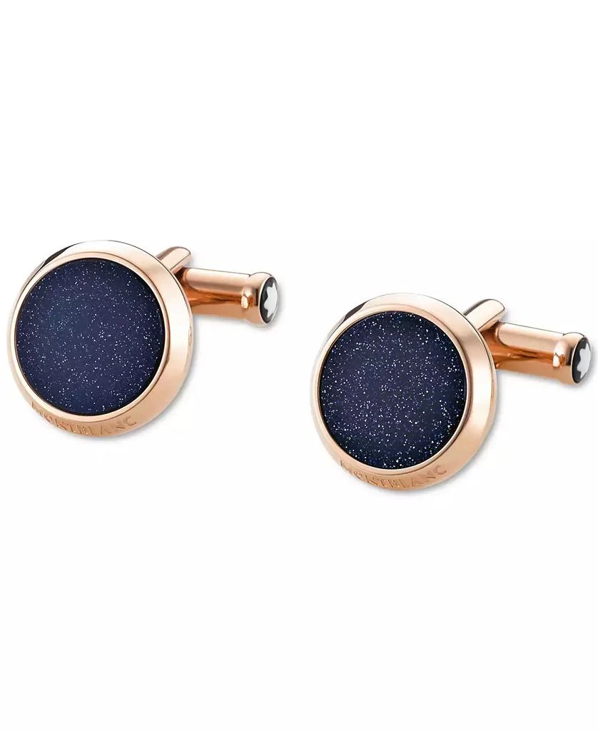 商品MontBlanc|Meisterstück Rose Gold PVD & Blue Stone Cuff Links,价格¥2605,第1张图片
