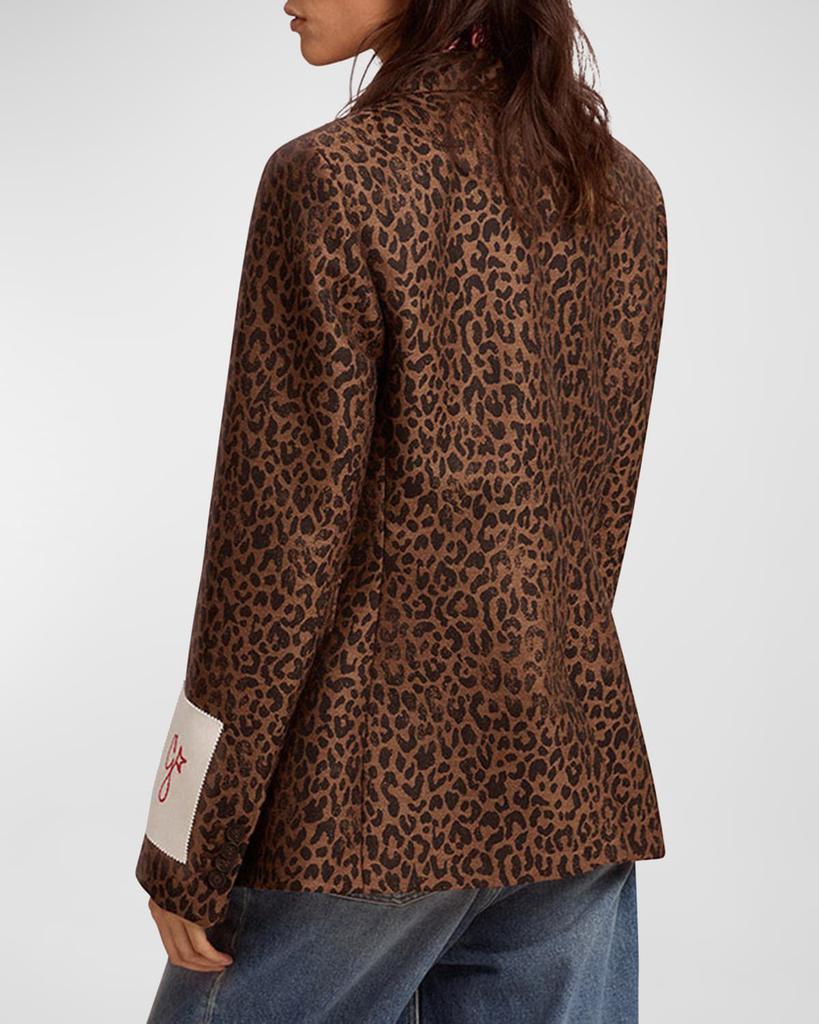 Leopard Jacquard Wool Blazer商品第3张图片规格展示