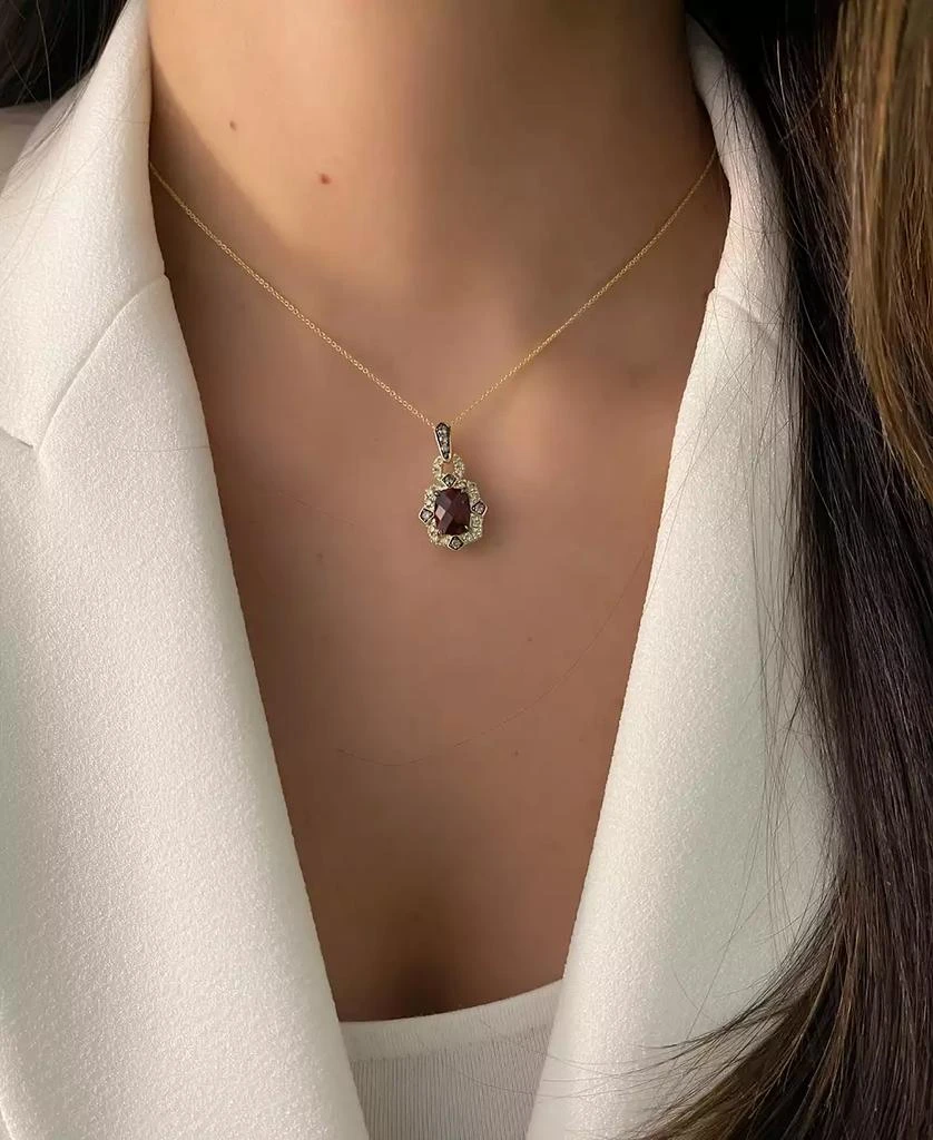 商品Le Vian|Pomegranate Garnet (2-3/4 ct. t.w.) & Diamond (1/2 ct. t.w.) Pendant Necklace in 14k Gold, 18" + 2" extender,价格¥7070,第4张图片详细描述