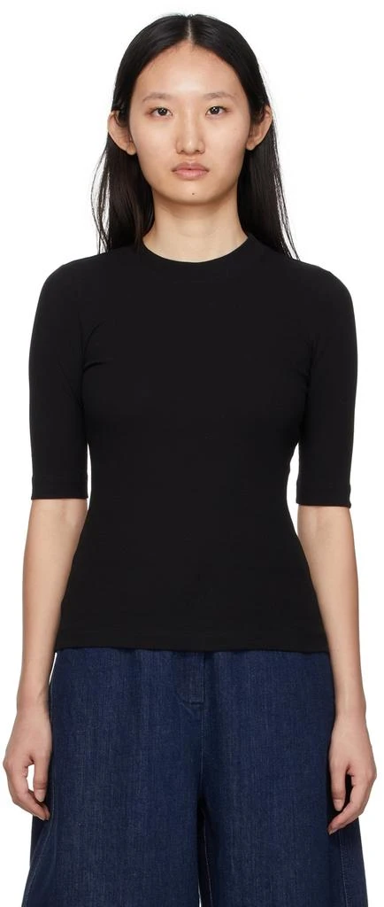 商品ROSETTA GETTY|Black Cotton T-Shirt,价格¥1028,第1张图片