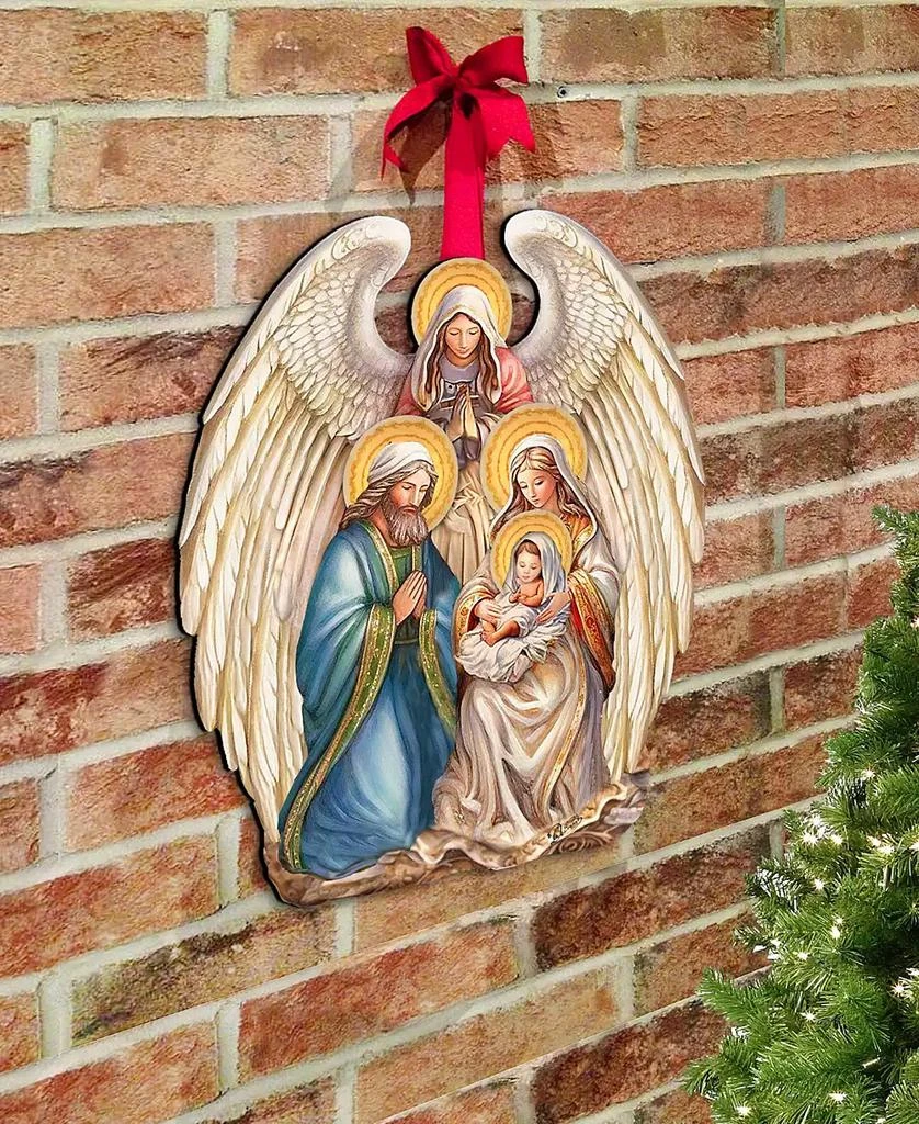 商品Designocracy|Nativity with Angel Christmas Wooden Door Decor Wall Decor G. DeBrekht,价格¥989,第5张图片详细描述