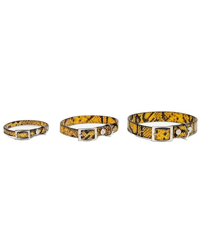 商品Shaya Pets|Embossed Yellow & Black Leather Adjustable Dog Collar,价格¥625,第2张图片详细描述