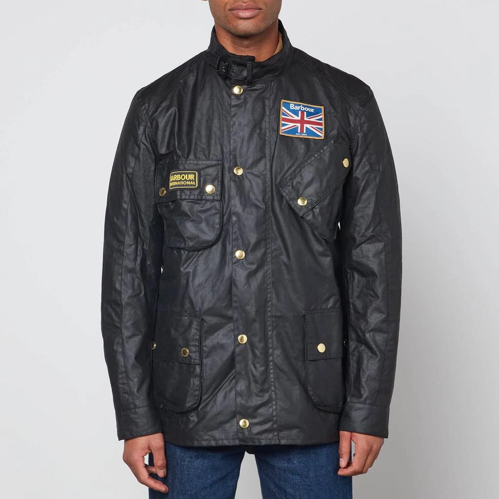 商品Barbour|Barbour International Union Jack Waxed Cotton Jacket,价格¥2175,第1张图片