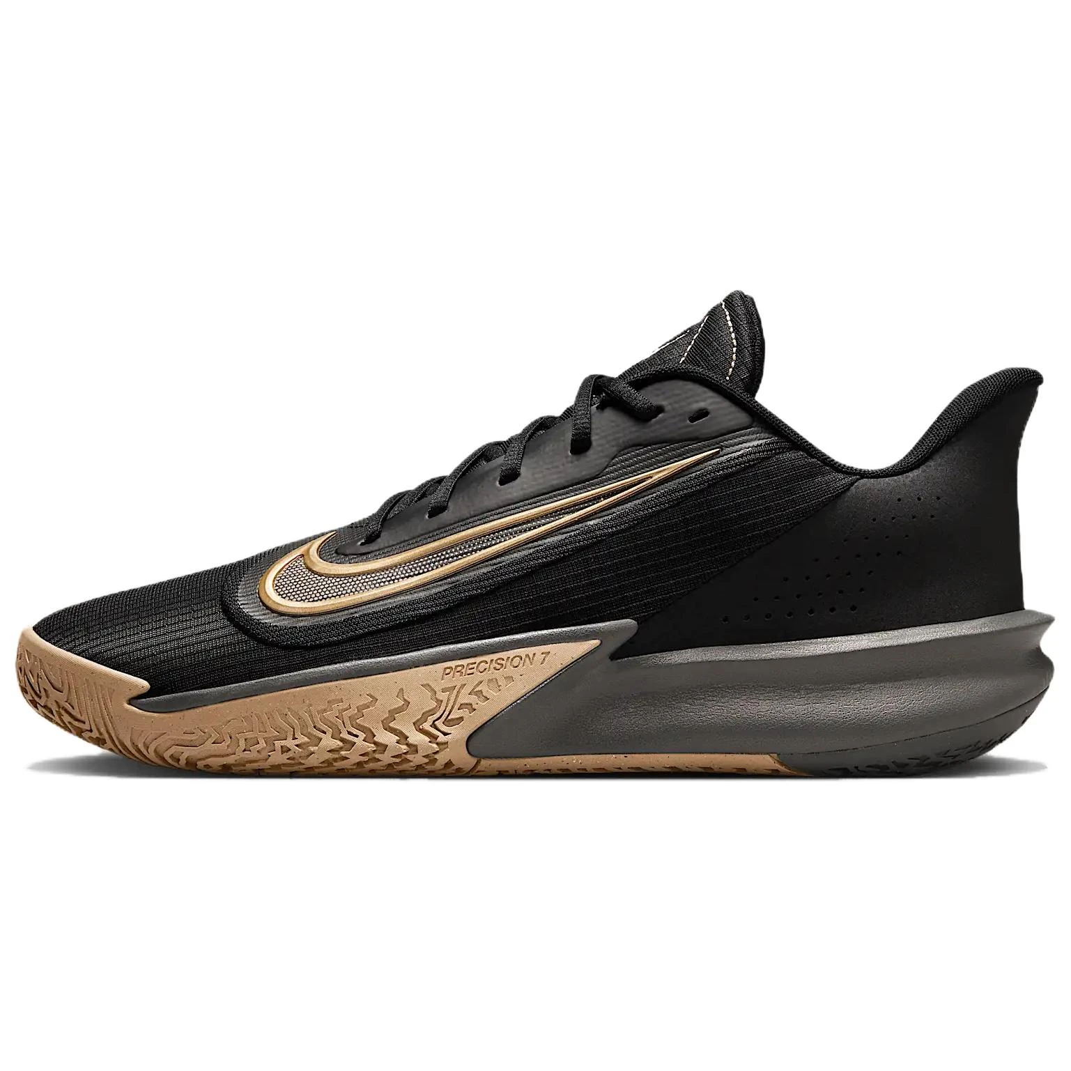 商品[国内直发] NIKE|Precision 7 舒适柔软 防滑耐磨 低帮 篮球鞋 男款 黑金色,价格¥502,第1张图片
