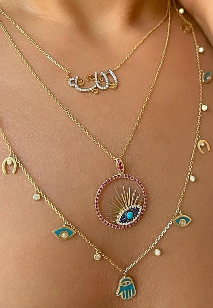 商品Falamank|Sweet Collection Necklace in 18-karat Yellow Gold, Enamel and White Diamonds,价格¥10069,第2张图片详细描述