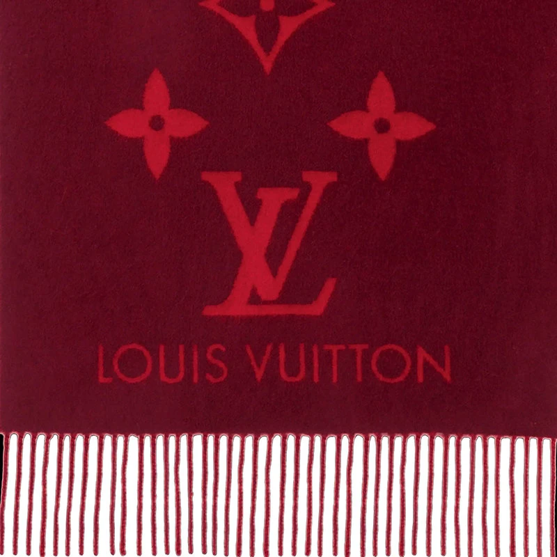 商品Louis Vuitton|预订款2-3��周路易威登21年秋冬新款REYKJAVIK系列女士樱桃色羊绒老花围巾M75505,价格¥6126,第6张图片详细描述