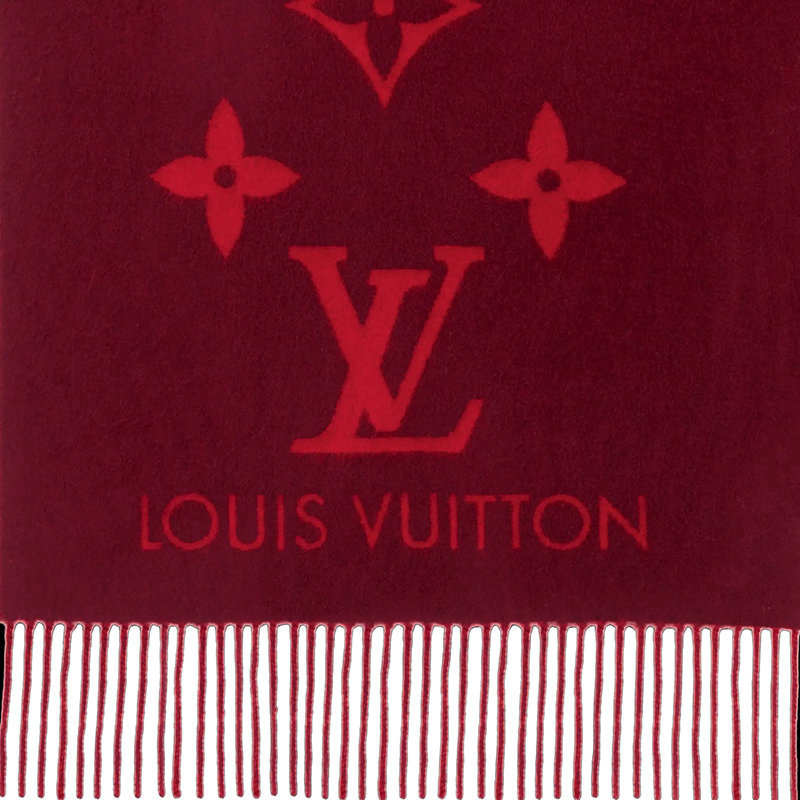 商品Louis Vuitton|预订款2-3周LouisVuitton/路易威登21年秋冬新款REYKJAVIK系列女士樱桃色羊绒老花围巾M75505,价格¥6883,第8张图片详细描述