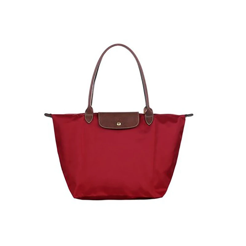商品Longchamp|LONGCHAMP 珑骧 女士织物大号长柄可折叠女包手提单肩包包 红色 L1899089545,价格¥771,第1张图片