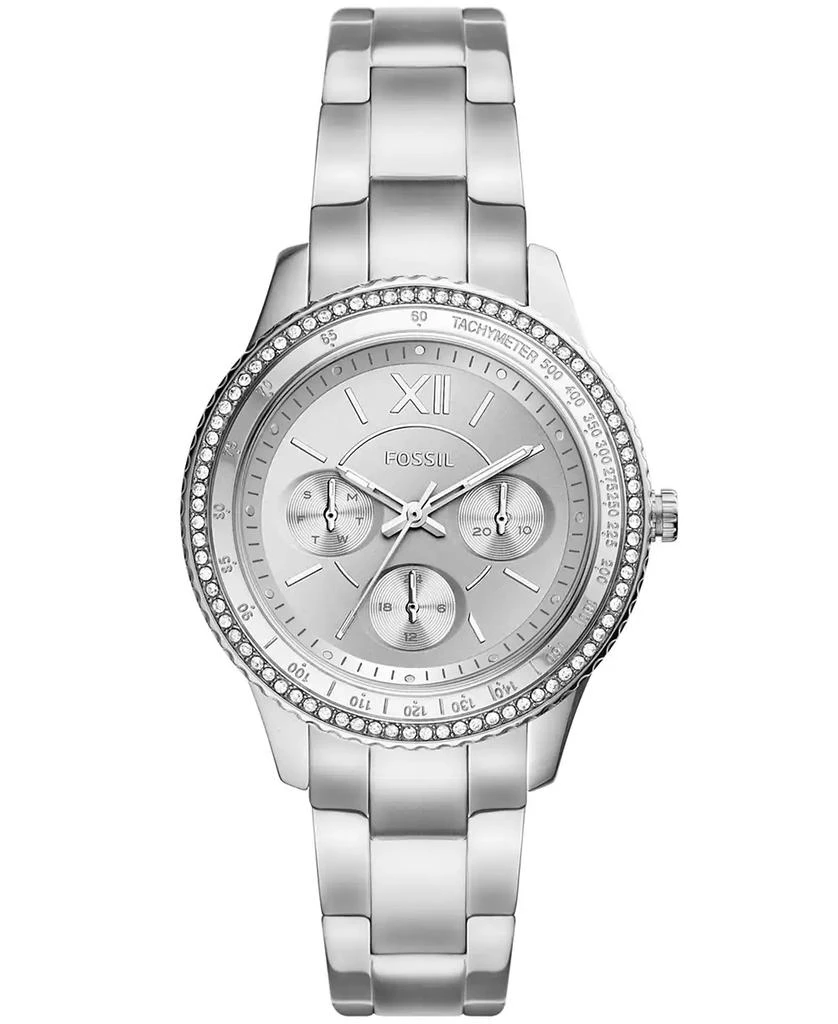 商品Fossil|Women's Sport Multifunction Silver Tone Stainless Steel Bracelet Watch 37mm,价格¥922,第1张图片