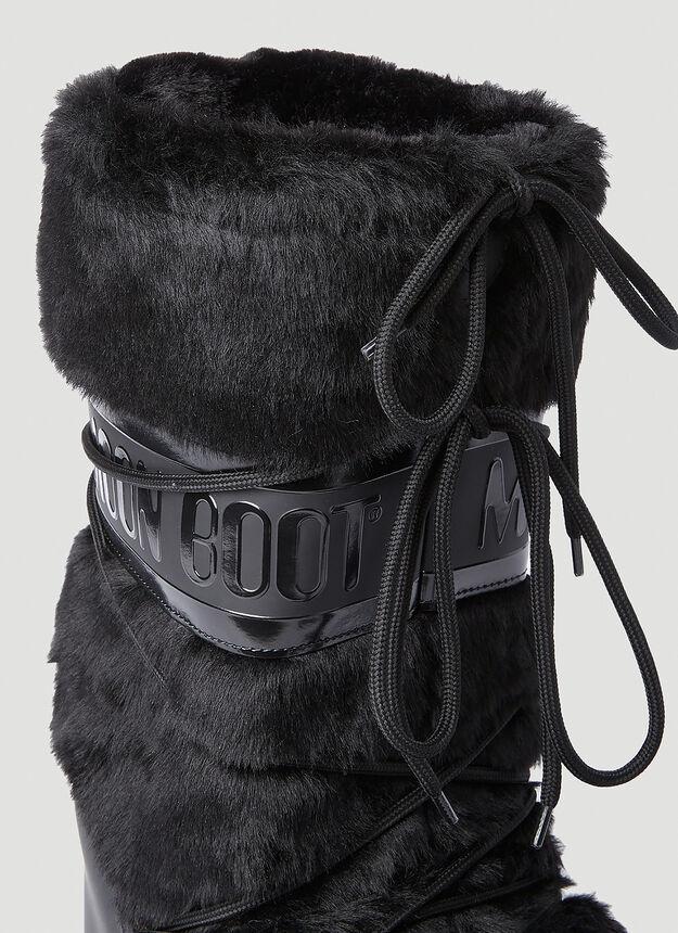 Icon Faux Fur Snow Boots in Black商品第7张图片规格展示