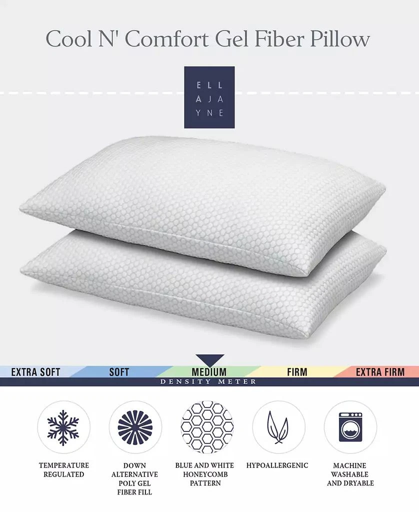 商品Ella Jayne|Cool N' Comfort Medium Density Gel Fiber CoolMax Technology 2-Pack Pillows, Standard,价格¥254,第2张图片详细描述